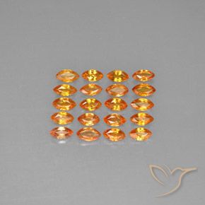 3.76캐럿 천연 딥 오렌지 사파이어 보석, 마퀴즈, 5×2.7 mm, VVS-VS