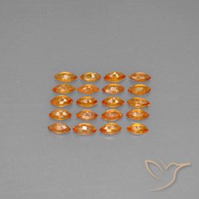 3.76캐럿 천연 딥 오렌지 사파이어 보석, 마퀴즈, 5×2.7 mm, VVS-VS