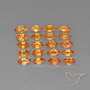 3.79캐럿 천연 미디엄 오렌지 사파이어 보석, 마퀴즈, 5×2.8 mm, VVS-VS
