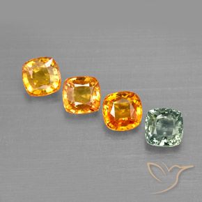 2.67캐럿 천연 멀티컬러 사파이어 보석, 쿠션 컷, 4.7×4.6 mm, VVS-VS