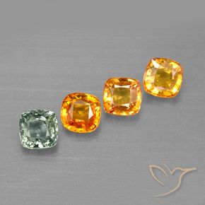 2.67캐럿 천연 멀티컬러 사파이어 보석, 쿠션 컷, 4.7×4.6 mm, VVS-VS