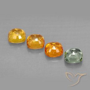 2.67캐럿 천연 멀티컬러 사파이어 보석, 쿠션 컷, 4.7×4.6 mm, VVS-VS