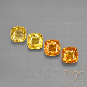 1.70캐럿 천연 멀티컬러 사파이어 보석, 쿠션 컷, 4.2×4.1 mm, VVS-VS