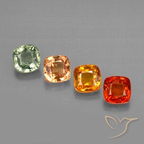 1.98캐럿 천연 멀티컬러 사파이어 보석, 쿠션 컷, 4.3×4.2 mm, VVS-VS