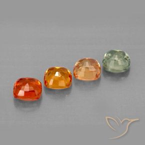 1.98캐럿 천연 멀티컬러 사파이어 보석, 쿠션 컷, 4.3×4.2 mm, VVS-VS