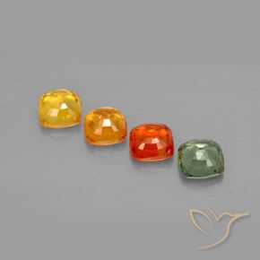2.28캐럿 천연 멀티컬러 사파이어 보석, 쿠션 컷, 4.5×4.5 mm, VVS-VS