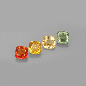 1.67캐럿 천연 멀티컬러 사파이어 보석, 쿠션 컷, 4.1×4.1 mm, VVS-VS