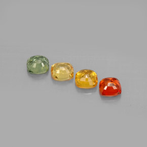 1.67캐럿 천연 멀티컬러 사파이어 보석, 쿠션 컷, 4.1×4.1 mm, VVS-VS