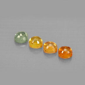 캐럿 천연 멀티컬러 사파이어 보석, 쿠션 컷, 4.1×4.1 mm, VVS-VS