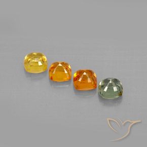 2.10캐럿 천연 멀티컬러 사파이어 보석, 쿠션 컷, 4.2×4.2 mm, VVS-VS