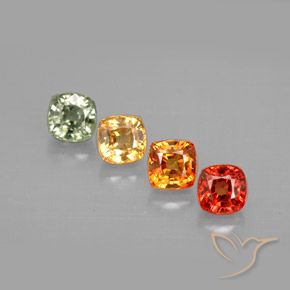 2.24캐럿 천연 멀티컬러 사파이어 보석, 쿠션 컷, 4.2×4.2 mm, VVS-VS