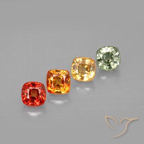 2.24캐럿 천연 멀티컬러 사파이어 보석, 쿠션 컷, 4.2×4.2 mm, VVS-VS