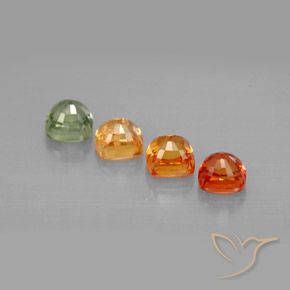 2.24캐럿 천연 멀티컬러 사파이어 보석, 쿠션 컷, 4.2×4.2 mm, VVS-VS