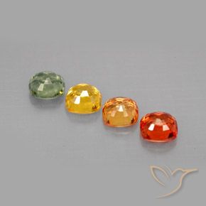 2.19캐럿 천연 멀티컬러 사파이어 보석, 쿠션 컷, 4.5×4.5 mm, VVS-VS