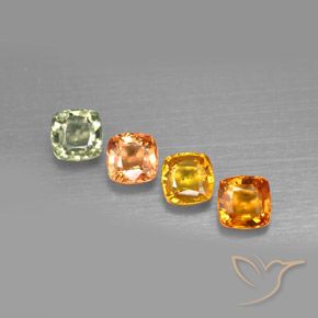 2.55캐럿 천연 멀티컬러 사파이어 보석, 쿠션 컷, 4.6×4.6 mm, VVS-VS