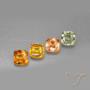 2.55캐럿 천연 멀티컬러 사파이어 보석, 쿠션 컷, 4.6×4.6 mm, VVS-VS