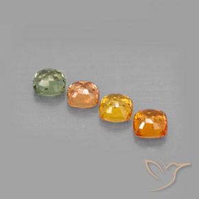 2.55캐럿 천연 멀티컬러 사파이어 보석, 쿠션 컷, 4.6×4.6 mm, VVS-VS