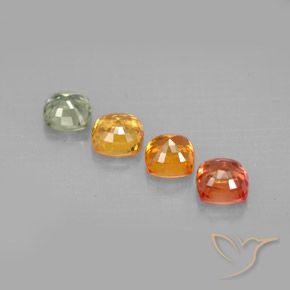 2.64캐럿 천연 멀티컬러 사파이어 보석, 쿠션 컷, 4.6×4.6 mm, VVS-VS