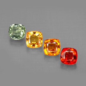 캐럿 천연 멀티컬러 사파이어 보석, 쿠션 컷, 4.5×4.4 mm, VVS-VS