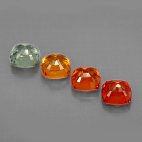 캐럿 천연 멀티컬러 사파이어 보석, 쿠션 컷, 4.3×4.3 mm, VVS-VS