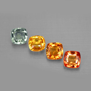 캐럿 천연 멀티컬러 사파이어 보석, 쿠션 컷, 4.7×4.6 mm, VVS-VS