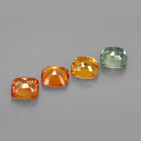 캐럿 천연 멀티컬러 사파이어 보석, 쿠션 컷, 4.7×4.6 mm, VVS-VS