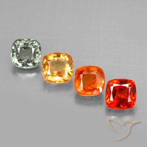 2.34캐럿 천연 멀티컬러 사파이어 보석, 쿠션 컷, 4.4×4.4 mm, VVS-VS