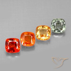 2.34캐럿 천연 멀티컬러 사파이어 보석, 쿠션 컷, 4.4×4.4 mm, VVS-VS