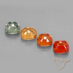 2.34캐럿 천연 멀티컬러 사파이어 보석, 쿠션 컷, 4.4×4.4 mm, VVS-VS