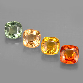 캐럿 천연 멀티컬러 사파이어 보석, 쿠션 컷, 4.6×4.6 mm, VVS-VS