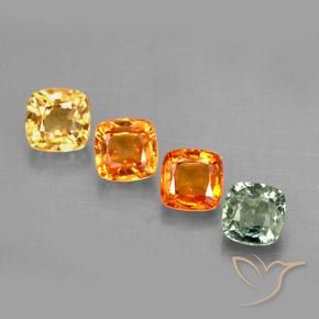 2.19캐럿 천연 멀티컬러 사파이어 보석, 쿠션 컷, 4.3×4.2 mm, VVS-VS