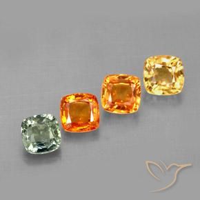 2.19캐럿 천연 멀티컬러 사파이어 보석, 쿠션 컷, 4.3×4.2 mm, VVS-VS