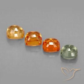 2.19캐럿 천연 멀티컬러 사파이어 보석, 쿠션 컷, 4.3×4.2 mm, VVS-VS