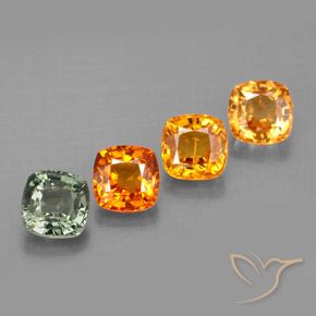 2.36캐럿 천연 멀티컬러 사파이어 보석, 쿠션 컷, 4.5×4.5 mm, VVS-VS