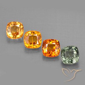 2.36캐럿 천연 멀티컬러 사파이어 보석, 쿠션 컷, 4.5×4.5 mm, VVS-VS