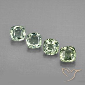 1.72캐럿 천연 Light Sea Green    사파이어 보석, 쿠션 컷, 4×3.9 mm, VVS-VS