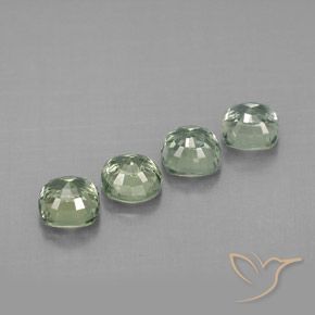 1.72캐럿 천연 Light Sea Green    사파이어 보석, 쿠션 컷, 4×3.9 mm, VVS-VS