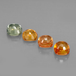1.94캐럿 천연 멀티컬러 사파이어 보석, 쿠션 컷, 4.2×4.2 mm, VVS-VS