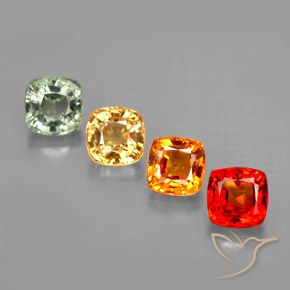 2.49캐럿 천연 멀티컬러 사파이어 보석, 쿠션 컷, 4.5×4.4 mm, VVS-VS