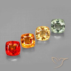 2.49캐럿 천연 멀티컬러 사파이어 보석, 쿠션 컷, 4.5×4.4 mm, VVS-VS
