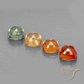 2.49캐럿 천연 멀티컬러 사파이어 보석, 쿠션 컷, 4.5×4.4 mm, VVS-VS
