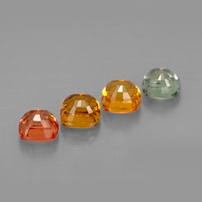 캐럿 천연 멀티컬러 사파이어 보석, 쿠션 컷, 4.1×4.1 mm, VVS-VS