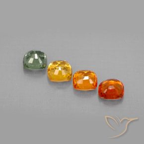 2.49캐럿 천연 멀티컬러 사파이어 보석, 쿠션 컷, 4.5×4.5 mm, VVS-VS