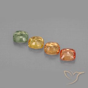2.21캐럿 천연 멀티컬러 사파이어 보석, 쿠션 컷, 4.5×4.5 mm, VVS-VS