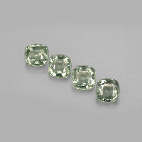 캐럿 천연 그린 사파이어 보석, 쿠션 컷, 4.5×4.5 mm, VVS-VS