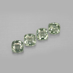 캐럿 천연 그린 사파이어 보석, 쿠션 컷, 4.5×4.5 mm, VVS-VS