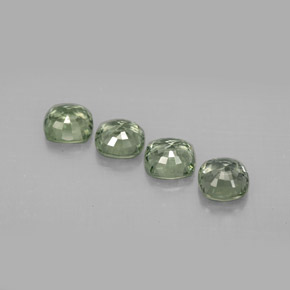 캐럿 천연 그린 사파이어 보석, 쿠션 컷, 4.5×4.5 mm, VVS-VS