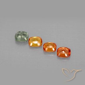 1.49캐럿 천연 멀티컬러 사파이어 보석, 쿠션 컷, 4×4 mm, VVS-VS