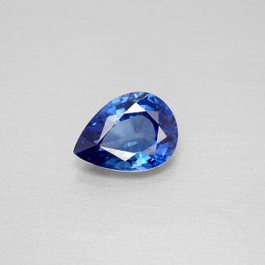 1.19캐럿 천연 블루 사파이어, 배 모양, 7.8×5.8 mm, VVS