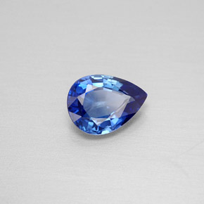 1.19캐럿 천연 블루 사파이어, 배 모양, 7.8×5.8 mm, VVS